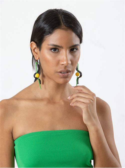 70's rubber earrings with boule SAMUEL CORAUX | 70SN/V/J